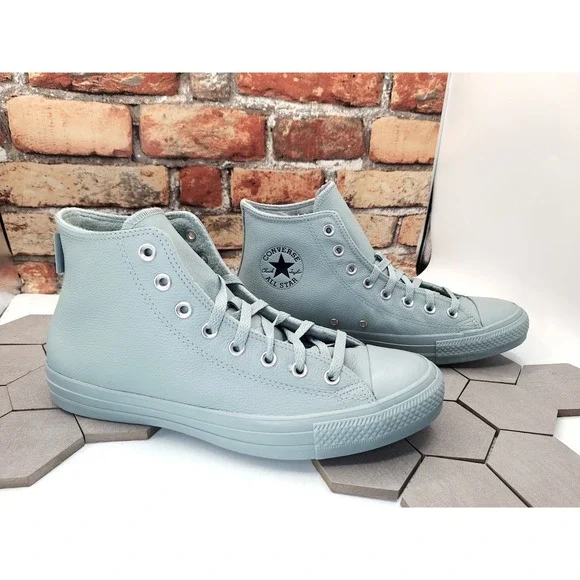 Converse Chuck CTAS Hi Leather Mountain Teal Mint Monochromatic Mens Sz 13 - Picture 4 of 16
